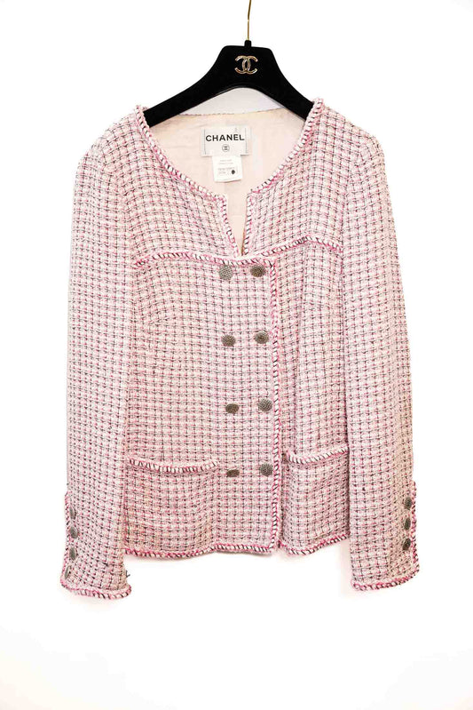 VESTE CROISEE CHANEL TWEED ROSE