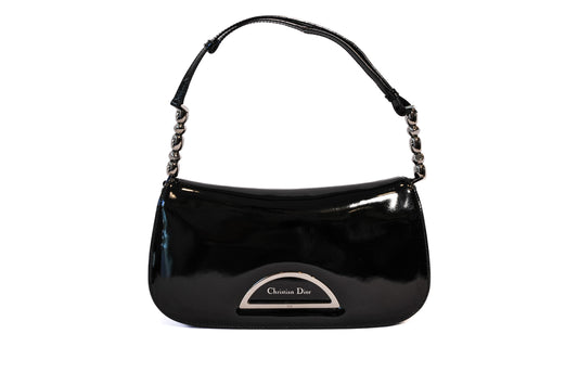 SAC DIOR MALICE CUIR VERNIS NOIR